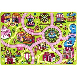 Champion Rugs Kids Girl’s Carpet Playmat Car Rug – City Life Educational Road Traffic Carpet Multi Color Play Mat - Best Kids Rugs for Playroom & Kid Bedroom – for Ages 3-12 Years Old