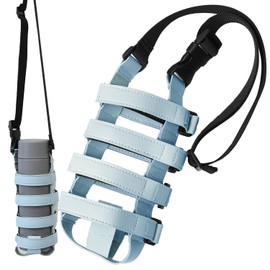 MRG Water Bottle Cover, Bottle Cover, 11.8 - 26.5 fl oz (350 - 750 ml), Adjustable Size, Water Bottle Holder, Shoulder Bag, For Kids, Crossbody Shoulders Girls, Boys, Prevents Bottoming, Large, Cover,