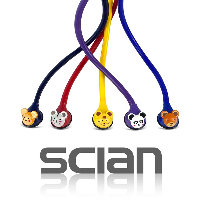 SCIAN Stethoscope - 5 Interchangeable Cartoon Heads, Professional Stethoscope for