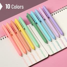 Mr. Pen- Retractable Gel Pens, 10 Pack, Pastel Color Ink, Fine Point 0.7 mm, Fast Dry, Smooth Writing, Cute Pens for Drawing, Writing Planner and School Supplies