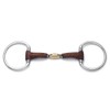 Cavalon Eggbutt Lozenge Leather Covered Snaffle Bit (5")