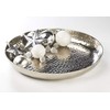 Kobolo Decorative Tray, Christmas Plate, Silver, Aluminium, Hammered, 34 cm