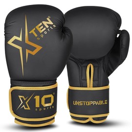 XTEN Boxing Gloves Perfect Sparring boost boxing training | Boxing bag train with Pro gym gloves ventilated boxing gloves pair to punch on punch bag (Golden, 8 oz)