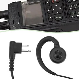 Be In Your Mind 1pc G Shape Walkie Talkie Headset 2 Pin Radio Earpiece with PTT Button Mic Compatible with Motorola Two-Way CP110 CP185 CP200 CLS1110