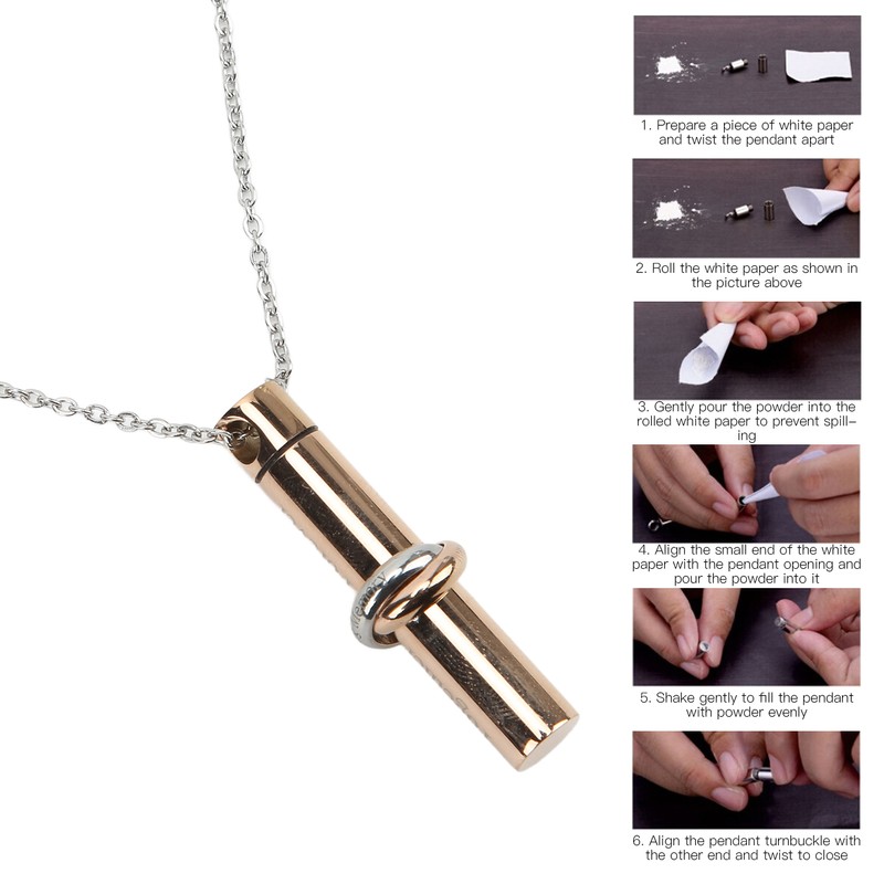 Ashes Necklace 316L Stainless Steel Oxidation Resistant Memorial Cremation Jewelry