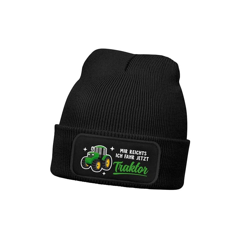 MoonWorks® Winter Hat Children's Beanie for Boys with Saying Tractor