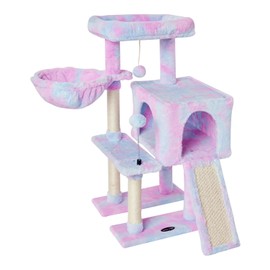 MIAO PAW 10 Rainbow Cute Cat Tree Tower for Indoor Cats - Condo with Sisal Scratching Posts，Jump Platform Cat Furniture Activity Center Play House Bed