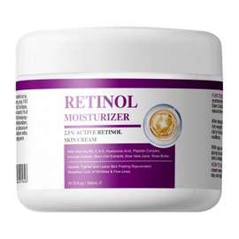 Retinol Cream for Face with Vitamin C, Facial Moisturizer Creams with Alove Vera and Hyaluronic Acid, Anti-Wrinkle Reduce Fine Lines Vitamin B5+E- All Skin Types, 10.15oz