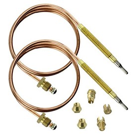 Spares2go Universal Thermocouple Kit & Fixings (1200mm, Pack of 2)