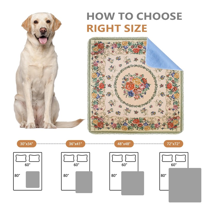 Qeils Washable Pee Pads, Reusable Puppy Pads Super Absorbent Leakproof