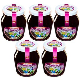 5 Glasses Rügener Inselfrische Elderberry Fruit Spread with Extra Pure Fruit, 220 g