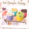 Paper Ice Cream Cups, 50-Pack 9-oz Disposable Dessert Bowls for