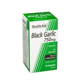 HEALTH AID BLACK GARLIC 750MG, CONTRIBUTE TO MAINTENANCE OF HEALTHY HEART& IMMUNE SYSTEM 30TABLETS