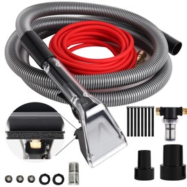 【Upgrade Hard Bristle Brush】Better Extractor Hose Kit for Shop Vac, with 10FT Hoses and 25 FTWater Pipes, Thick transparent shell, Turns Vacuum Cleaner into Carpet Cleaning Machine,2-Year Warranty