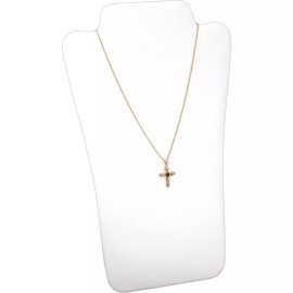 FindingKing 2 White Faux Leather Necklace Display Jewelry Case