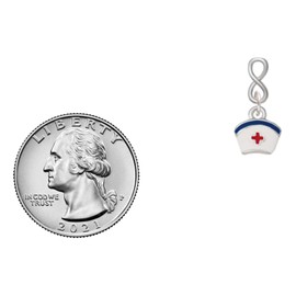 Delight Jewelry Silvertone Mini Nurse Hat Silvertone Infinity Post Earrings