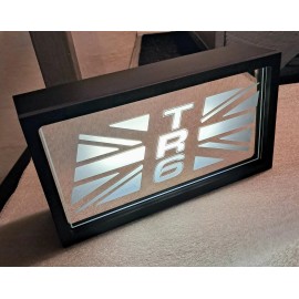 TRIUMPH TR6 Logo Mirrored Full Color LED Lighted Sign With Remote
