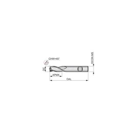 Dormer S9336.0 Schaftendmesser, Weldon-Schaft, TiAlN Beschichtung, HM, 6-mm-Kopfdurchmesser, 6-mm-Schaftdurchmesser, 19-mm-Flutellänge, 57 mm volle Länge