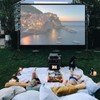 TOWOND Projector Screen and Stand,Towond 150 inch Indoor Outdoor Projection