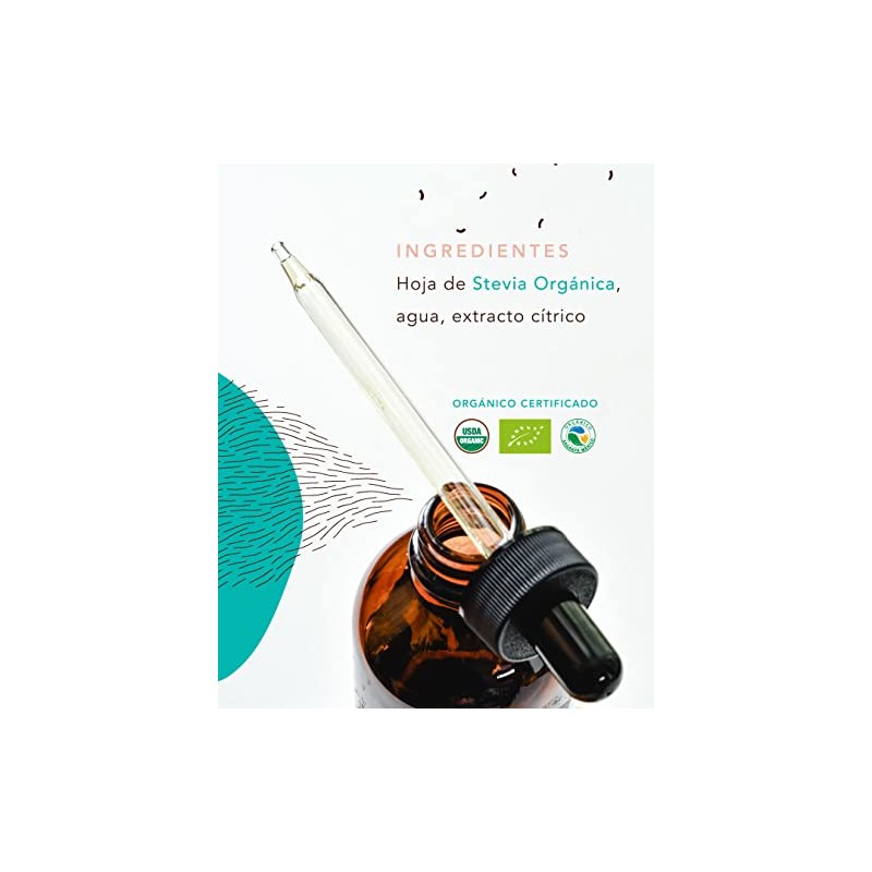 Stevia Orgánica Líquida, 60 ml, Rinde 350 tazas, Mayan Sweet