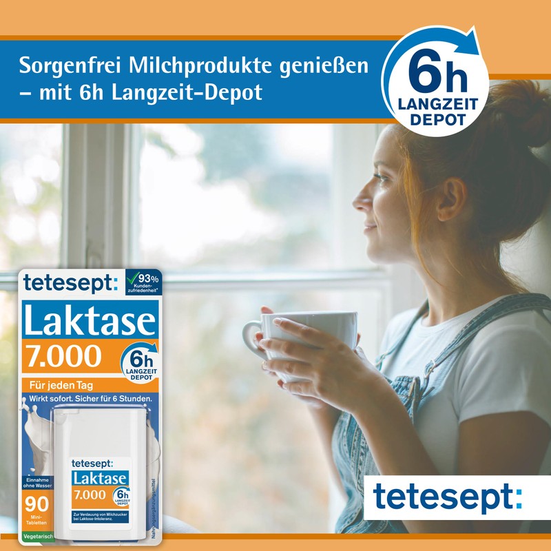 tetesept Lactase 7,000 – 3 Doses of 90 Pieces –
