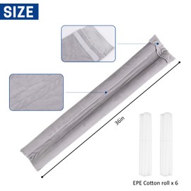 WISEPRO 36 Inch Under Door Stopper, Adjustable Under Door Sound Blocker, Double Door Draft Stopper Insulator Fits 35"-36" Width, Machine-Washable