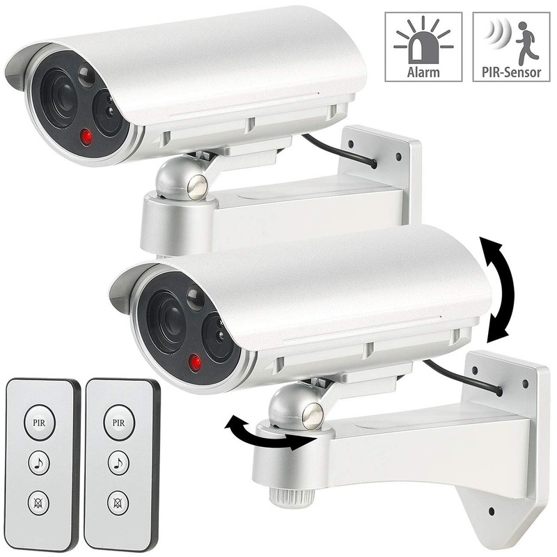 VisorTech Outdoor Camera Dummies: Set of 2 Dummy Security Cameras,