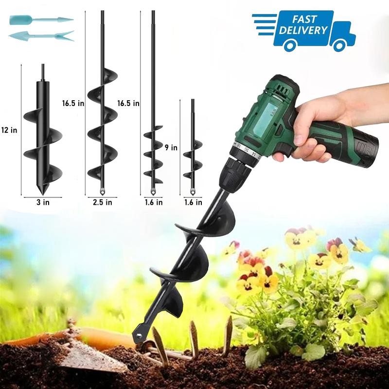 Spiral Drill Bit Set for Garden Planting Heavy Duty Bulb