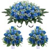 LOSFOTBO 3pcs Headstone Flowers Saddle for Tombstone,Cemetery Flower Memorial Bouquet