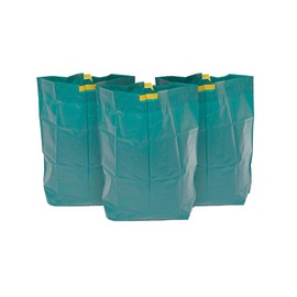 Kordis Reusable Garden Waste Bags- Pack Of 3 Sacks. Heavy Duty Stand Up Garden Bags With Drawstring Handles. Large Waterproof Foldable Bag For Garden Waste & Rubbish- 85L Capacity, Green.