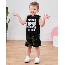 SANMIO 4T Boys Clothes 3-4T Boy Short Set Toddler Boy Outfits Sleeveless Hoodie Tank Top and Shorts Clothing Set 2pcs