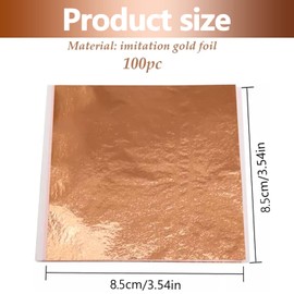 Imitation Gold Leaf, 100 Pieces, Craft Impact Metal Art Project, Rose Gold Leaf for Art, Gilding Crafts, Decoration, Furniture, Makeup Health & Spa, Furniture Decoration (Rose Gold)