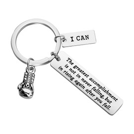 FUSTMW Boxing Keychain Gifts Boxing Glove Keychain Fitness Gifts Boxer Fan Gift(Silver)