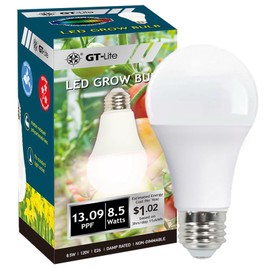GT-Lite LED Plant Grow Light Bulbs Full Spectrum with 13.09 PPF, A19, E26 Base for Indoor Outdoor Plants
