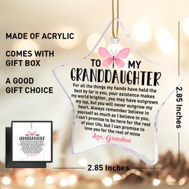 Granddaughter Gift Christmas Ornament, Your Existence Makes My World Brighter, Ornament Gift for Granddaughter Birthday Graduation