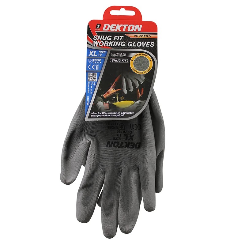 Dekton 10/XL Snug Fit PU Coated Working Gloves | Flexible
