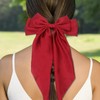 Leogony 2PCS Large Pink and Red Satin Hair Bow, Long-Tail