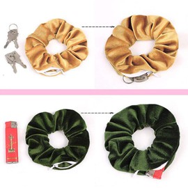 Velvet Hair Tie Scrunchies for Girls & Women - Original Hidden Pocket Scrunchie with Zipper Pocket Storage for Accessories, Small Items, Keys, Money (12-Pack)