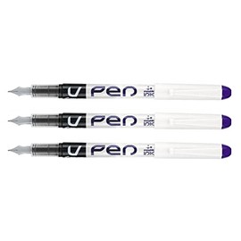 Pilot V-Pen Disposable Erasable Fountain Pen Medium Tip Purple (Pack of 3)