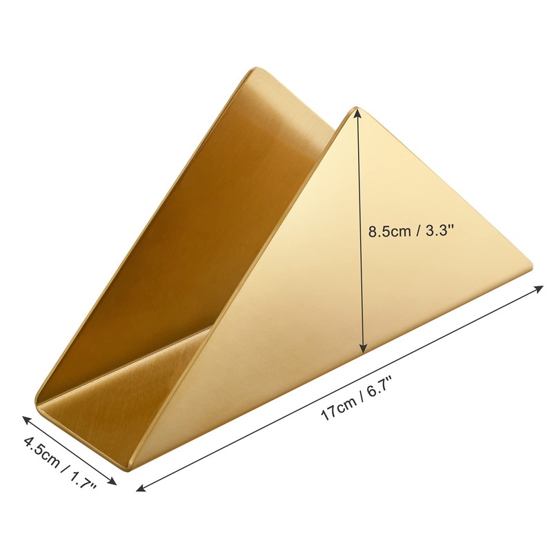 Gold Stainless Steel 304# Napkin Holder, Triangle Cocktail Napkin Dispenser