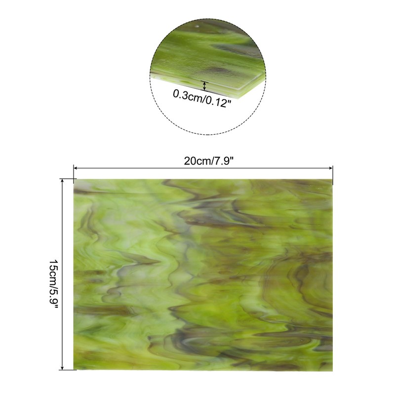 sourcing map Stained Glass Sheet Mosaic Tile 7.9 Inch x