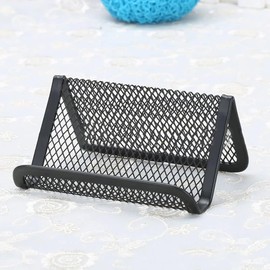 ZhangyiHot Black Business Card Holder, Metal Mesh Business Card Holder, Credit Name Card Case, Office Card Collection Organizers Desk Storage Stand Index Card Filing Products Desk Accessories(ZS566)