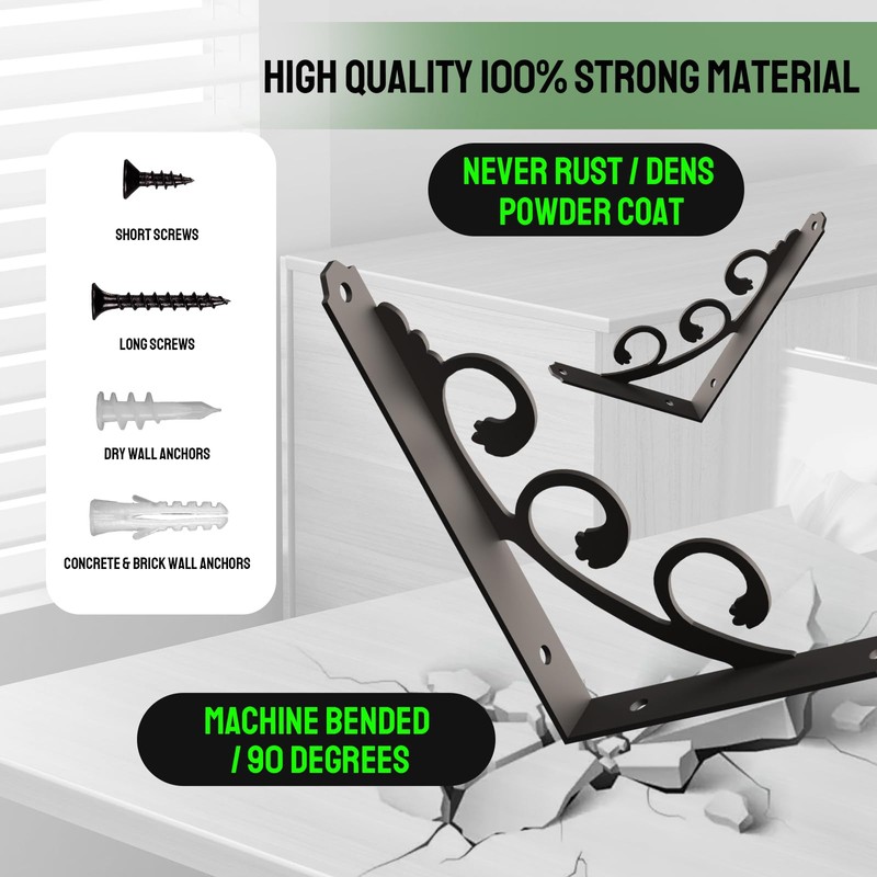 IARTOPS L Shelf Brackets for 10" - 12" Board, Floating