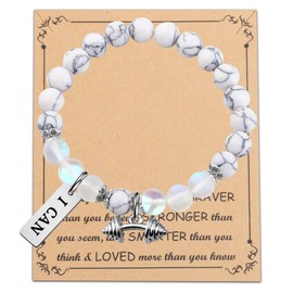 FUSTMW Fitness Gifts Bodybuilder Bracelet Dumbbell Gifts Fitness Trainer Gift Gym Workout Jewelry for Fitness Instructor Gift (Fitness bracelet), Fitness Bracelet, Large