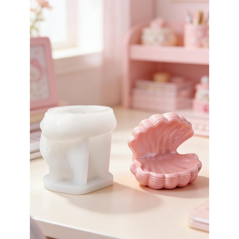 Shell Jewelry Storage Silicone Mold, 2 Pieces Ocean Shell Resin