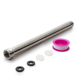 OFFO Shower Head Extension Arm, Brushed Nickel 10 Inches Shower Arm Extension Shower Head Extender Made of 304 Stainless Steel Shower Pipe Extension