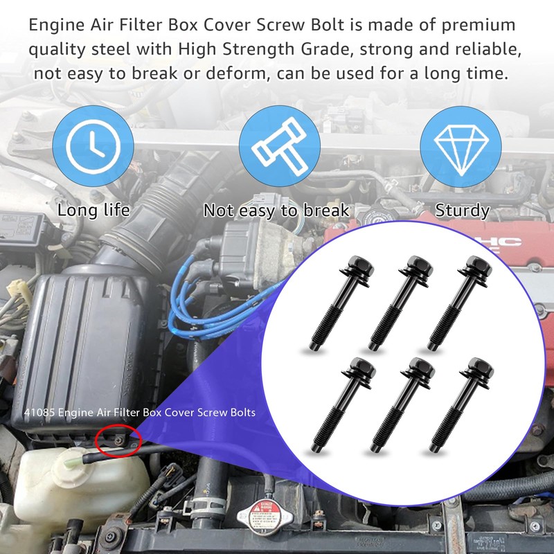 41085 Engine Air Filter Box Cover Screw Bolts-Compatible Air Cleaner