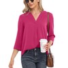 VIISHOW 3/4 Sleeve Shirts for Women Casual V Neck Chiffon