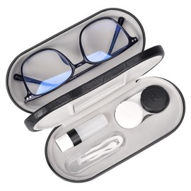 Zettokete Glasses and Contact Case 2 in 1 with Contact Lens Travel Kit