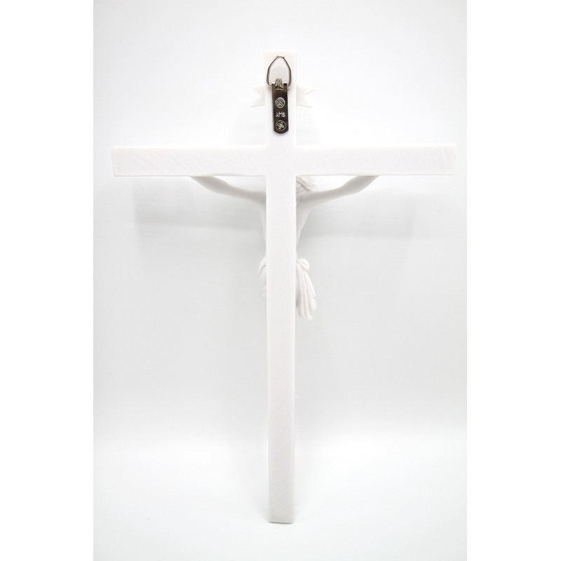 Vittoria Collection 13" Wall Crucifix Cross Jesus White Stone Corpus